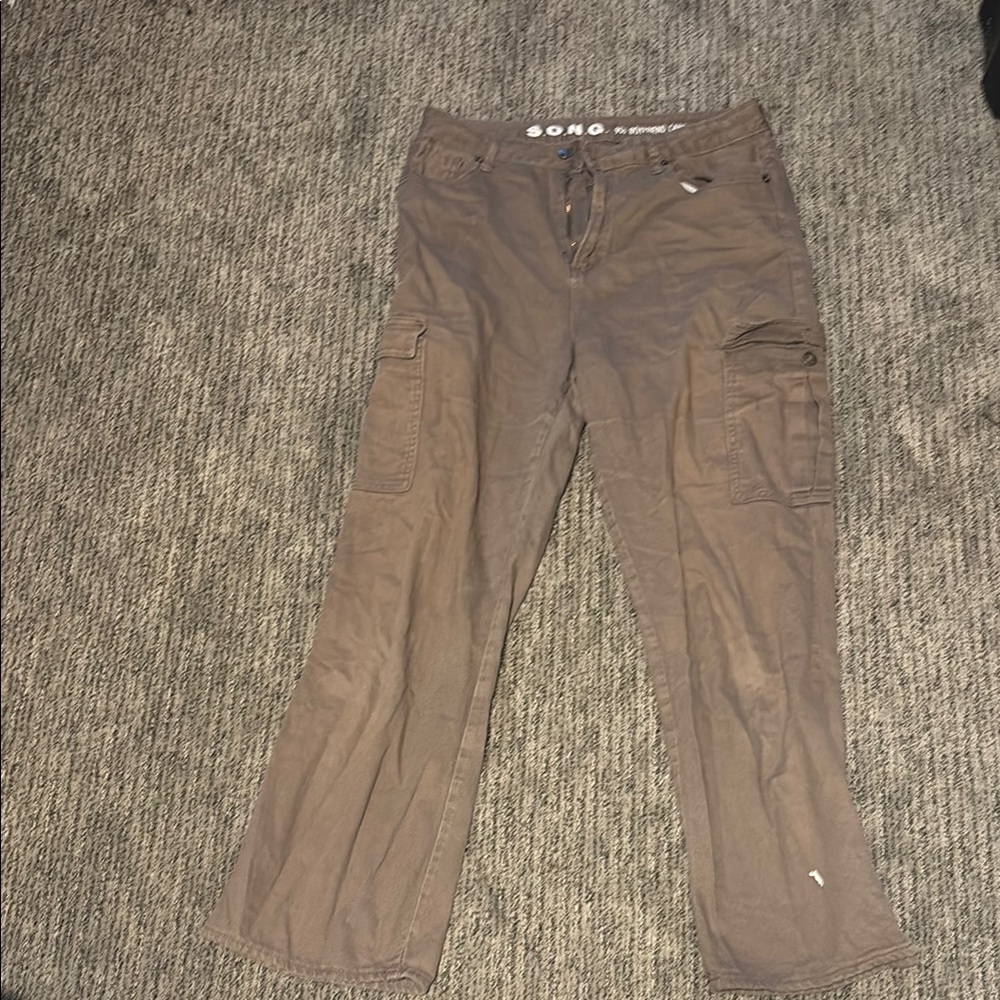 Womens Brown Cargo Pants 90s Boyfriend
